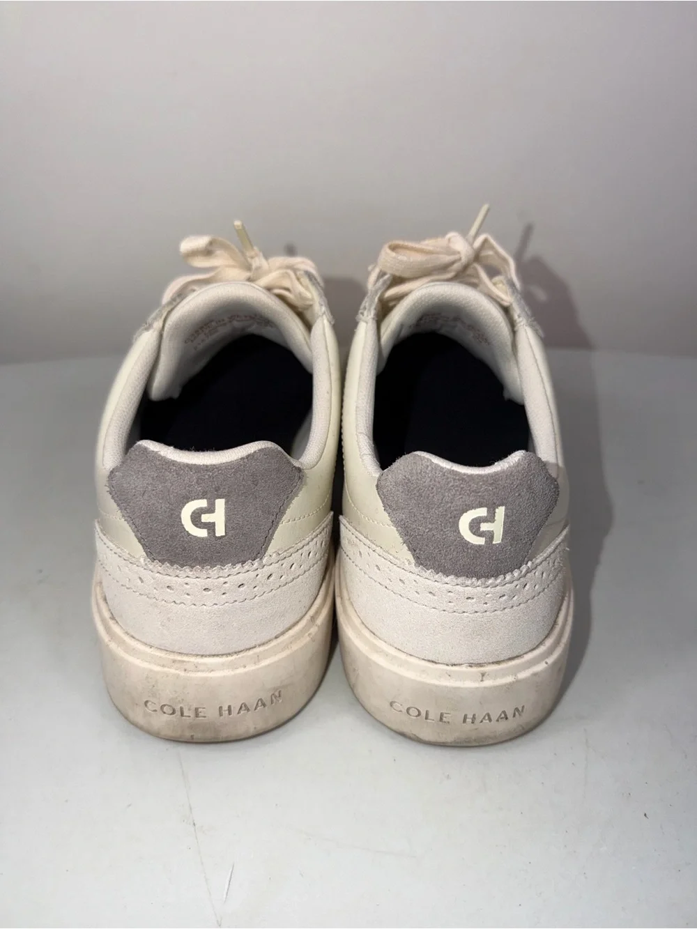 Cole Haan Men's Cream/Off-White Leather & Suede Sneakers